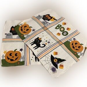 New Vintage Kohl’s 2 Halloween Placemats Pumpkins cat